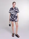 Maje Size Large In Print Ecru Black Floral /