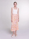 Maje Size Medium In Sping Orange Flower Print /