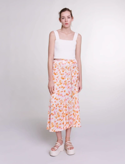 Maje Size Medium In Sping Orange Flower Print /