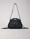 Maje Miss M Mini Embossed Leather Bag In Black