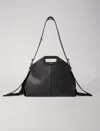Maje Miss M Smooth Leather Mini Bag In Black