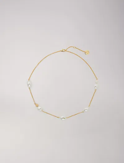Maje Gold Chain And Bead Necklace