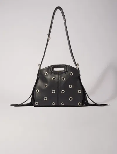 Maje Miss M Mini Eyelet Leather Bag In Black