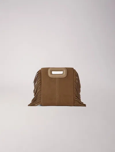 Maje Woman's Leather M Mini Bag In Suede Leather For Spring/summer In Camel