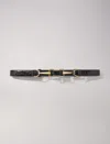 Maje Leather Belt With Horse Bit Buckle In Black