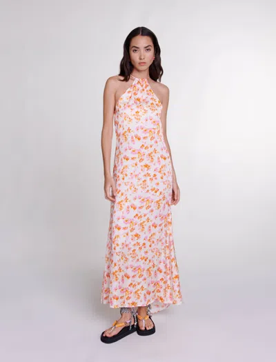 Maje Size Woman-dresses-us L / Fr 40 In Sping Orange Flower Print /