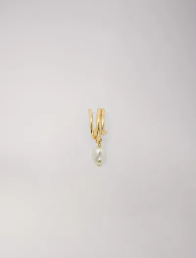 Maje Npearlmono Earrings In Gold