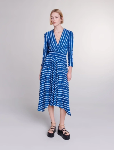 Maje Size Woman-dresses-us Xl / Fr 41 In Tie Dye Blue Drop Print /