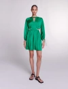 Maje Size Woman-satin Dresses-xs In Green