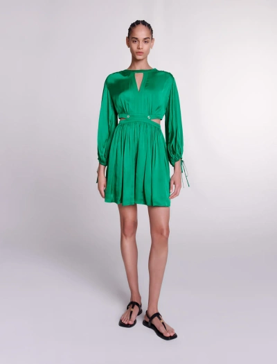 Maje Size Woman-satin Dresses-xs In Green