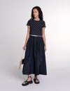 Maje Long Skirt With Contrast Waistband In Black