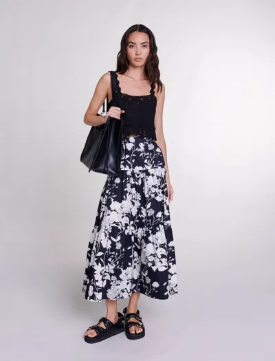 Maje Size Woman-view All Clothing-m In Print Ecru Black Floral /