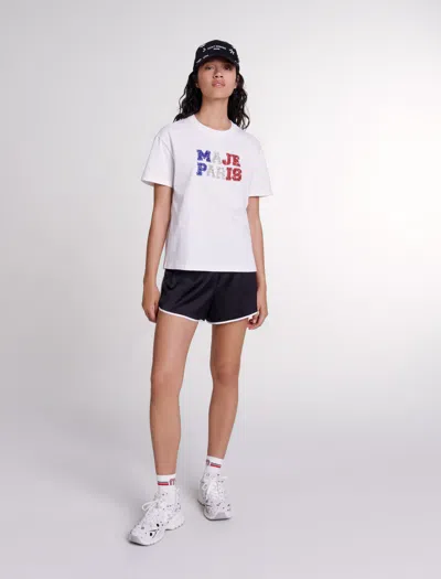 Maje Tamitrico Embellished Tee In White