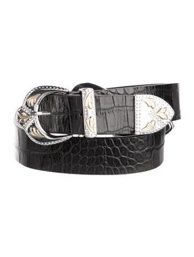 Pre-owned Maje Skinny Leather Belt In Black
