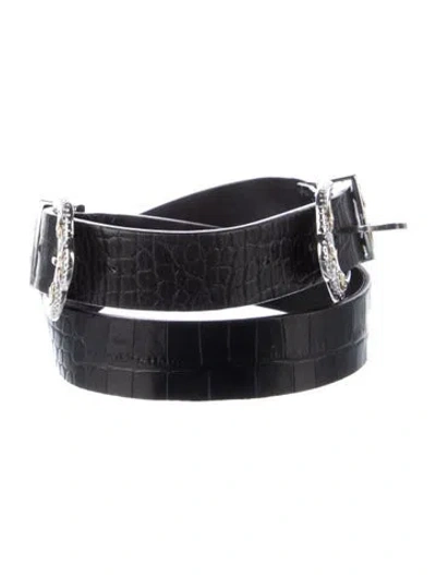 Pre-owned Maje Skinny Leather Belt In Black