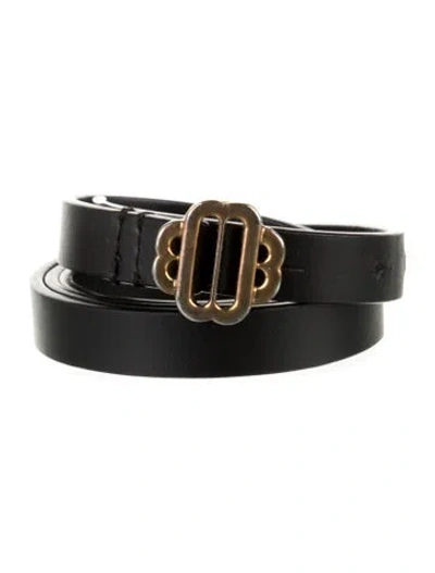 Pre-owned Maje Skinny Leather Belt In Black