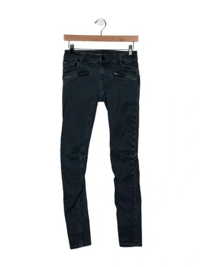 Pre-owned Maje Skinny Leg Pants In Blue
