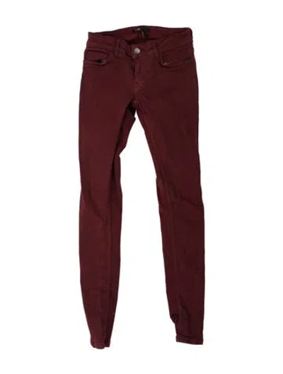 Pre-owned Maje Skinny Leg Pants In Burgundy