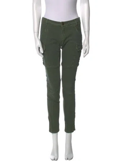Pre-owned Maje Skinny Leg Pants In Green