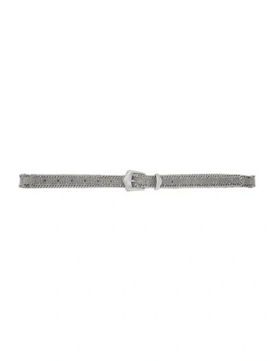 Pre-owned Maje Skinny Metal Waist Belt In Silver
