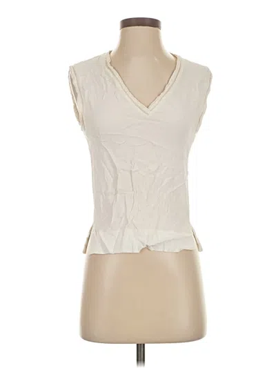 Pre-owned Maje Sleeveless Blouse In Ivory