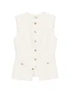 Maje Sleeveless Button-front Top In White