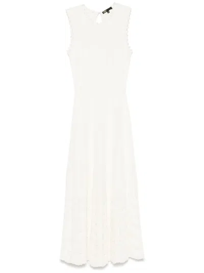 Maje Sleeveless Midi Dress In White