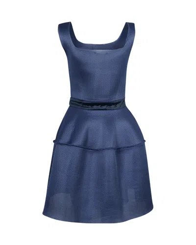 Maje Sleeveless Mini Dress In Blue Polyester