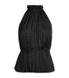 Maje Sleeveless Pleated Top In Black