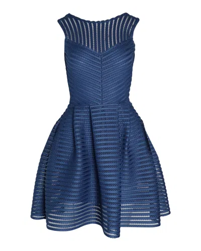 Maje Sleeveless Renazzo Mini Dress In Blue Polyester