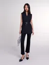 Maje Sleeveless Suit Jacket In Black