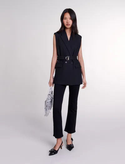 Maje Sleeveless Suit Jacket For Fall/winter In Black
