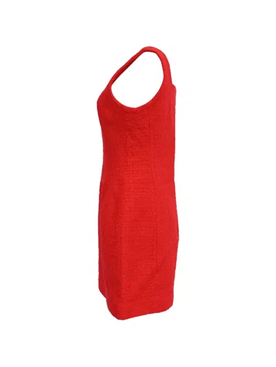 Pre-owned Maje Sleeveless Tweed Dress In Red