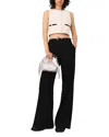Maje Womens Ecru Contrast-trim Short Sleeveless Tweed Top In Neutral