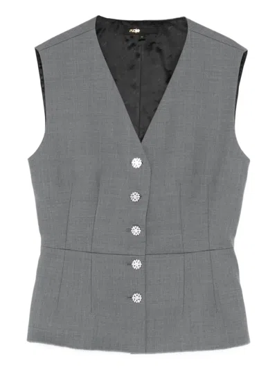 Maje Weste Mit V-ausschnitt In Gray