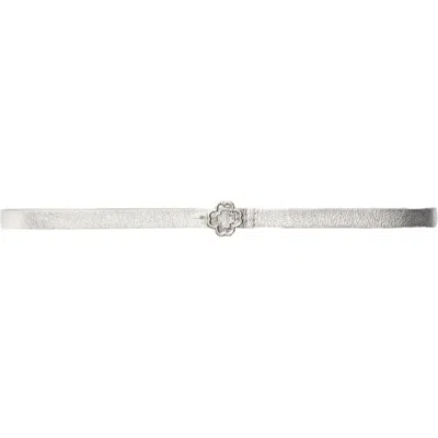 MAJE MAJE SLIM BELT WITH CLOVER BUCKLE