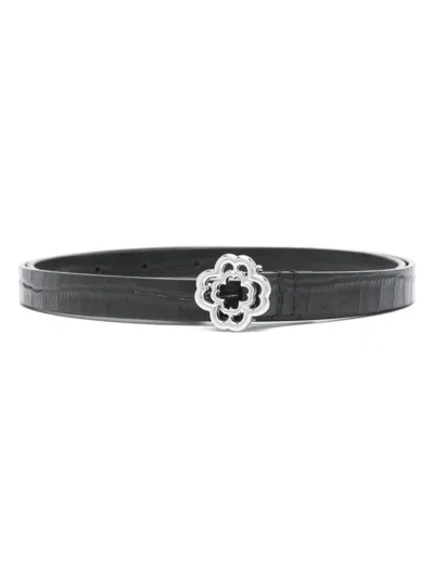 Maje Slim Clover Belt In Black