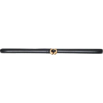 Maje Slim Leather Belt In Black