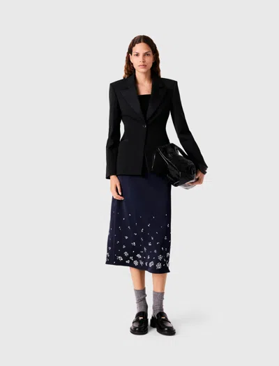 Maje Slim-fit Tuxedo Jacket In Black