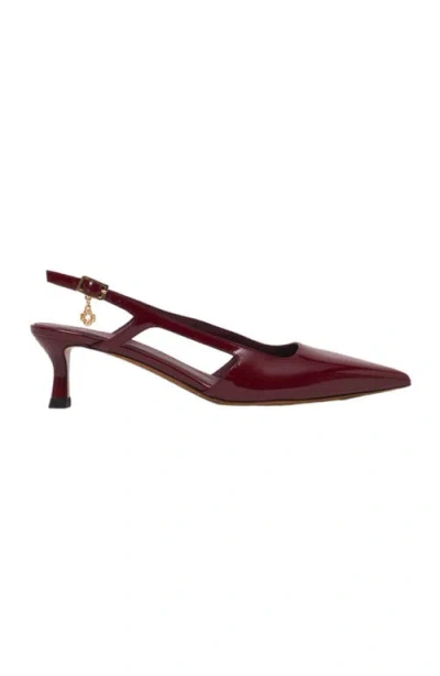 Maje Slingback Pumps In Burgundy