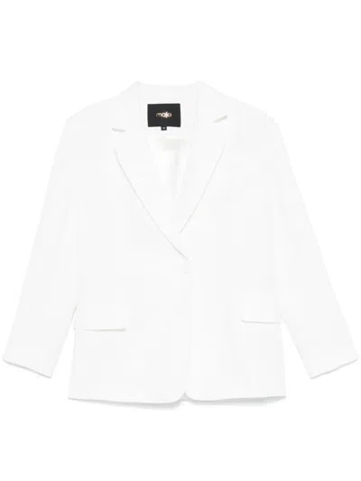 Maje Slub-textured Blazer In Neutrals