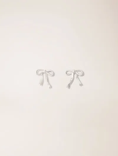 Maje Small Bow Earrings In Silver