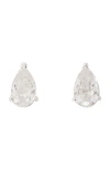 Maje Rhinestone Pear Small Stud Earrings In Silver