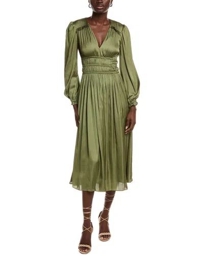 MAJE MAJE SMOCKED WAIST MIDI DRESS