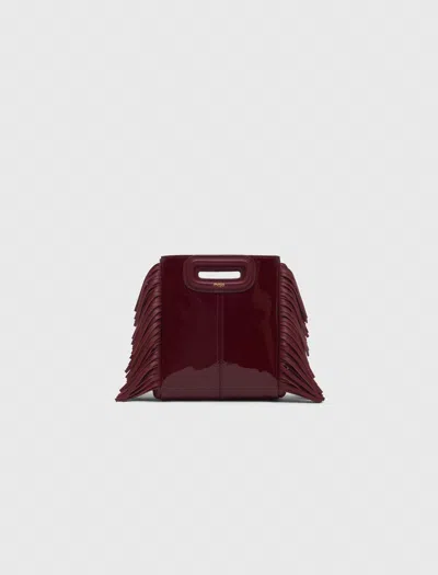 Maje Sac M Mini En Cuir Lisse In Burgundy