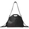 Maje Miss M Mini Embossed Leather Bag In Black