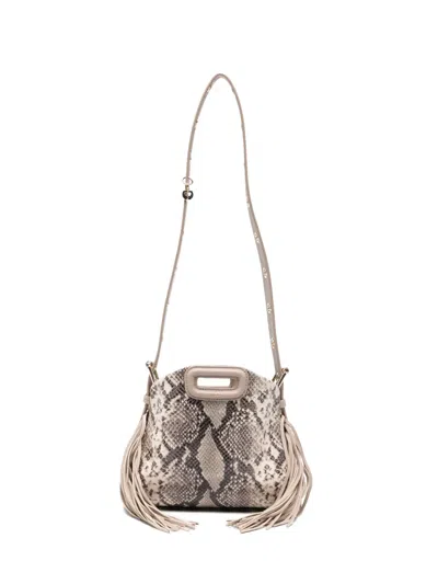 Maje Snake-print Fringed Cross Body Bag In Animal Print
