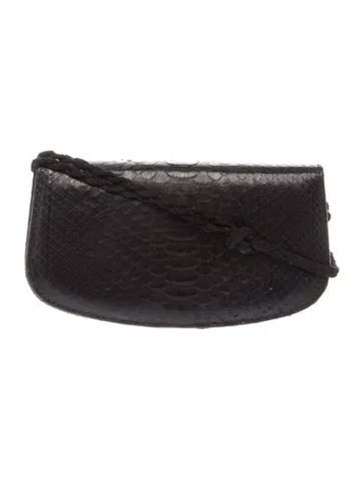 Pre-owned Maje Snakeskin Crossbody Bag In Black