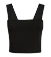 Maje Cropped Square-neck Vest Top In Black
