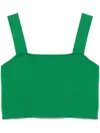 Maje Square-neck Crop Top In Green